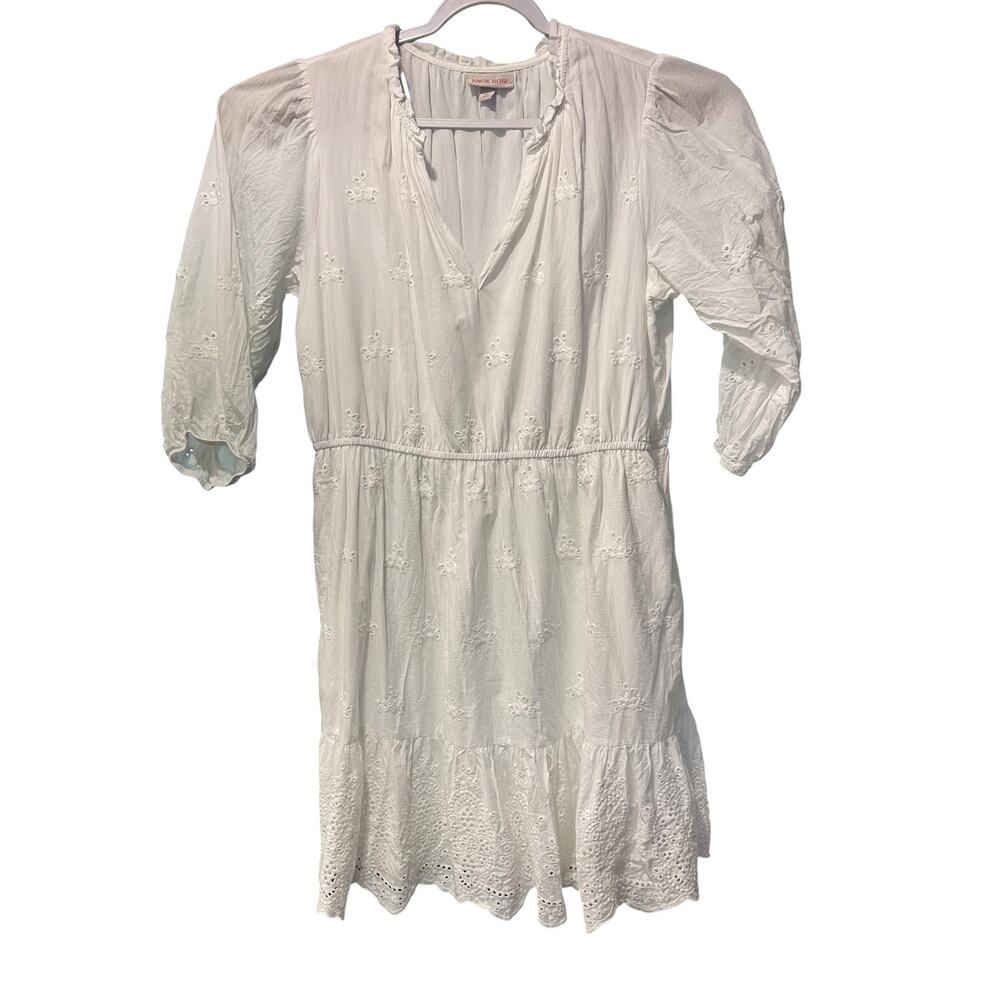 Knox Rose Peasant Dress White Eyelet Ruffles Prairie Boho Cottage Core SZ XXL